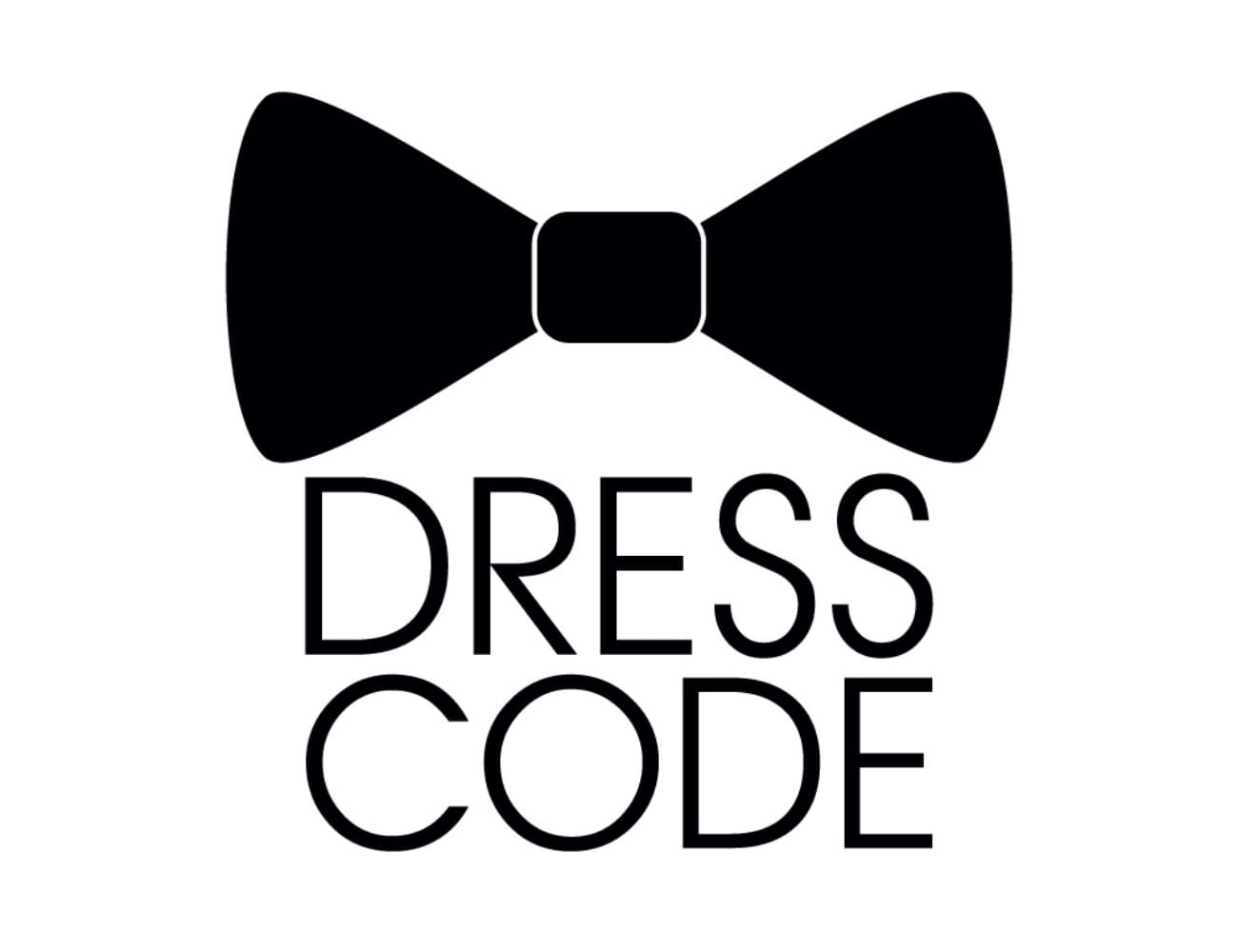 ‘Dress Code’ written under a black bowtie.