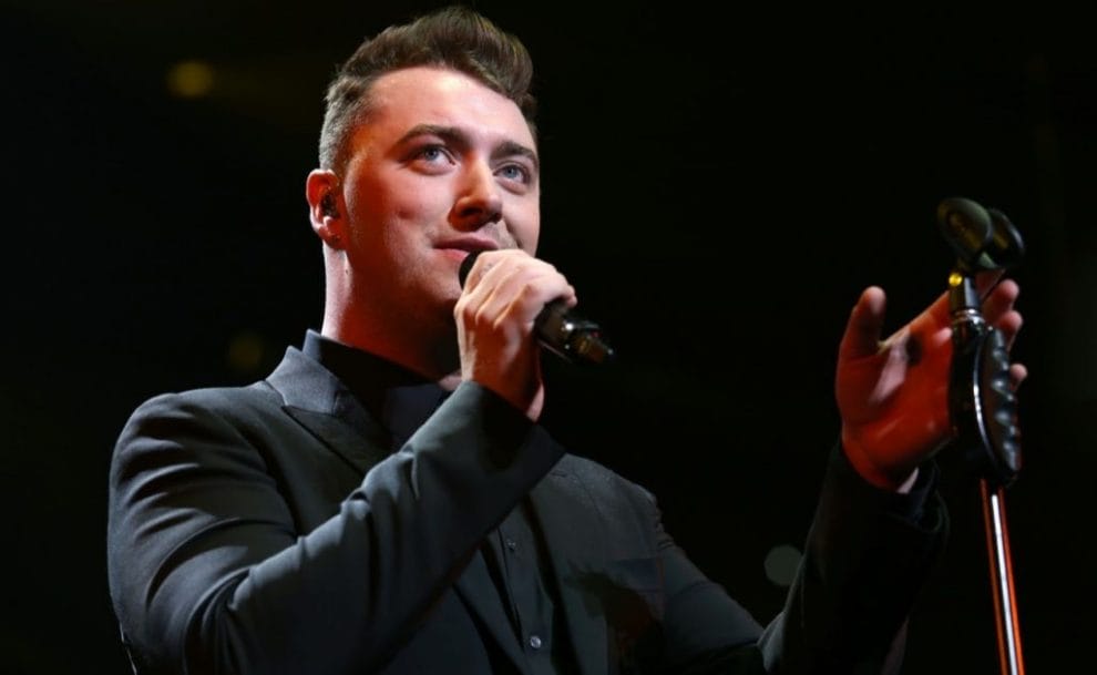 Sam Smith performing at the Wells Fargo Center