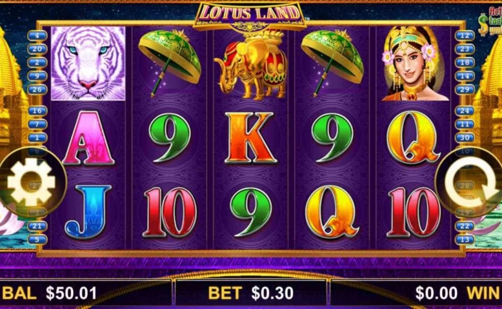 Lotus Land online gambling casino game icons