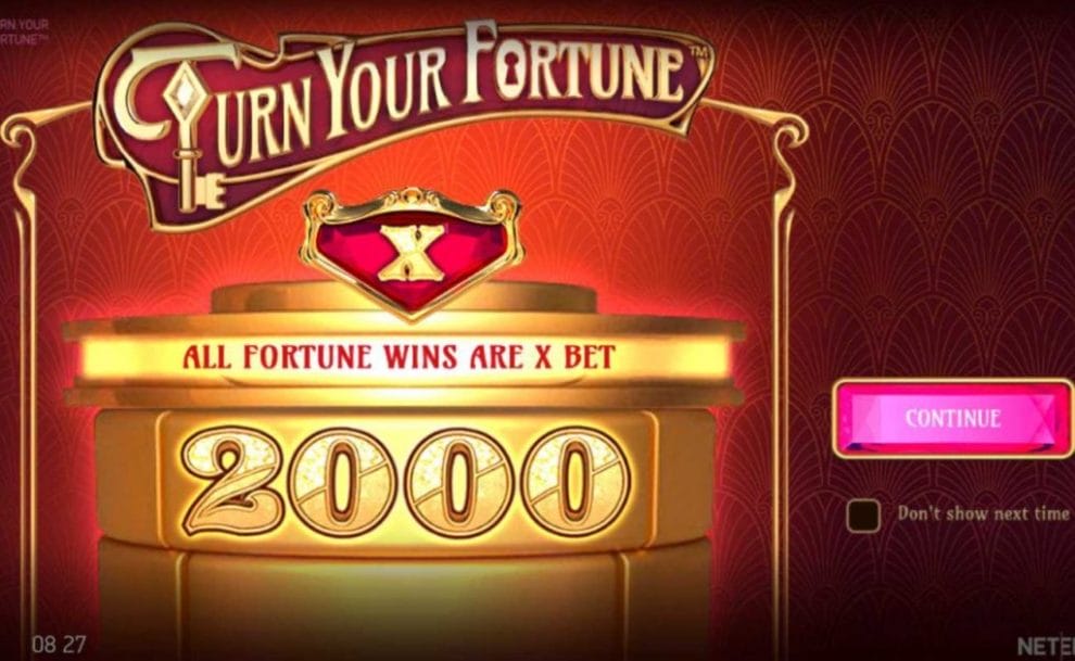 Turn Your Fortune online slot casino game page intro