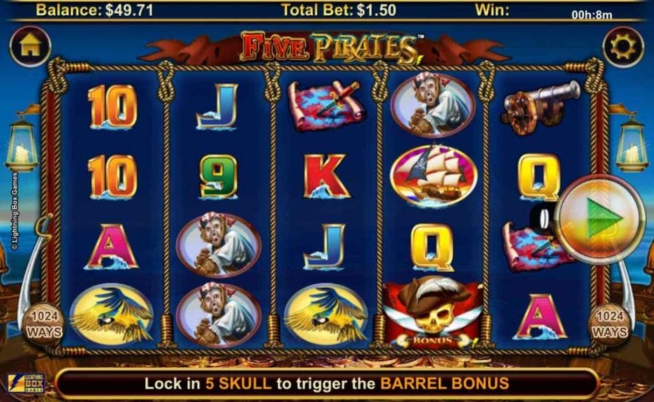 Five Pirates online slot casino game icons