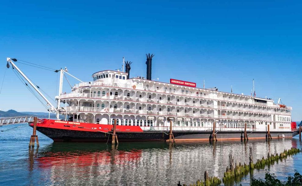 The American Empress, a 360-foot diesel-powered paddle-wheeler riverboat