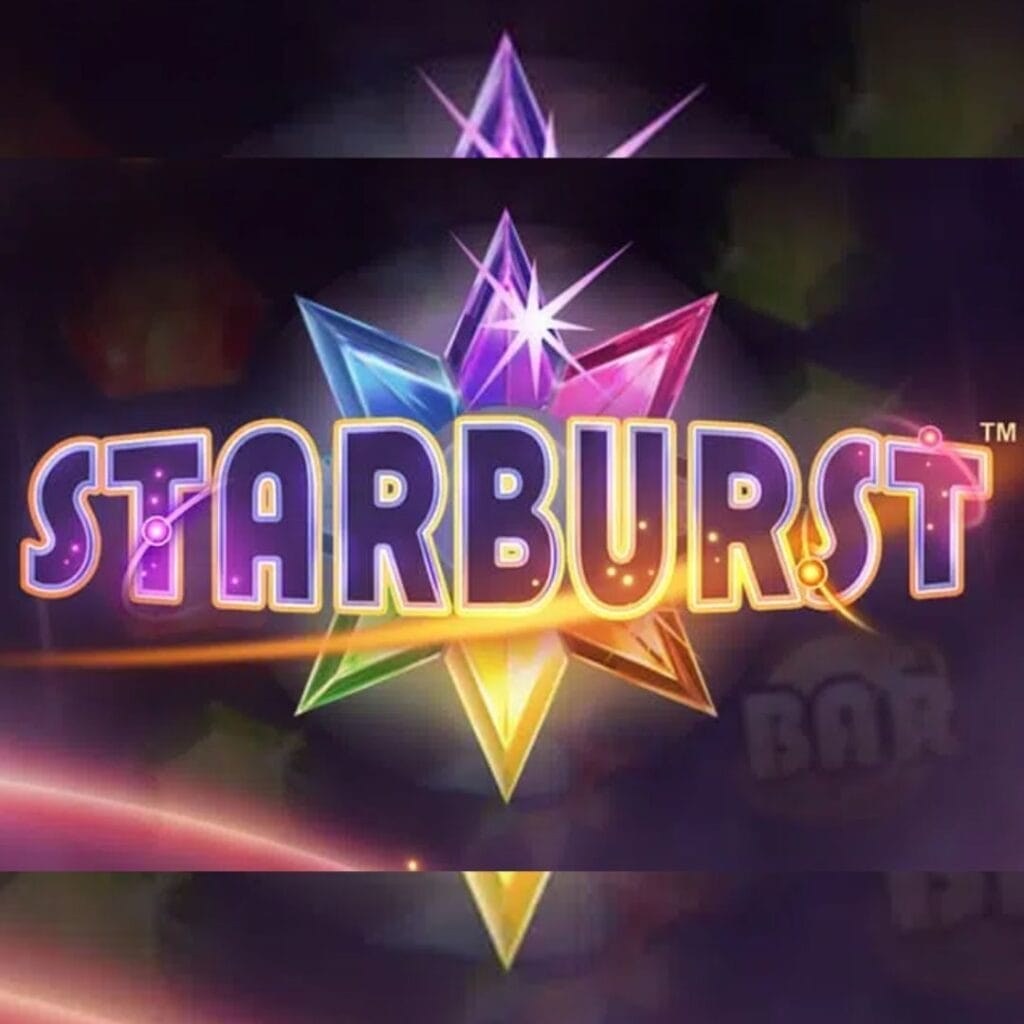 The title screen of Starburst, the online slot game from NetEnt.