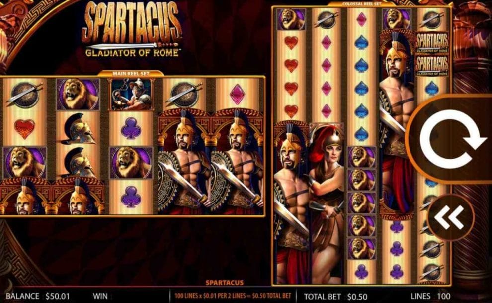 Spartacus online slots casino game icons