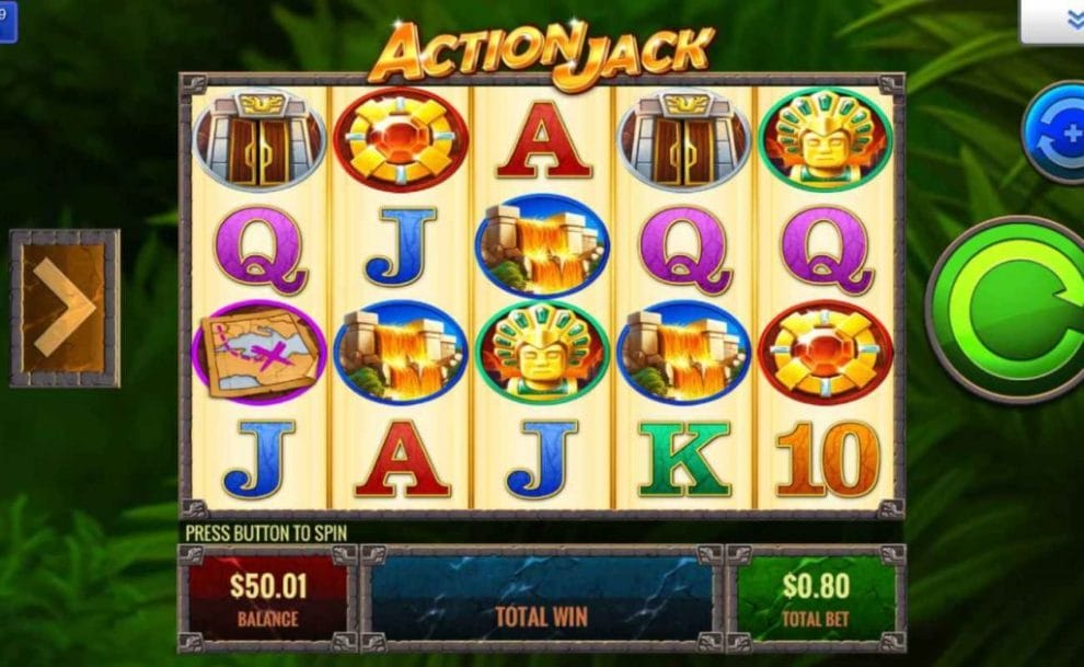 Action Jack online slot casino game icons
