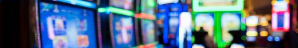 Blurred slot machines in casino