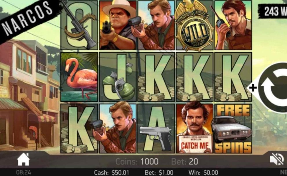 Narcos online slot casino game icons