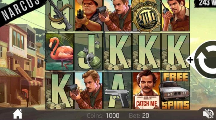 Narcos online slot casino game icons