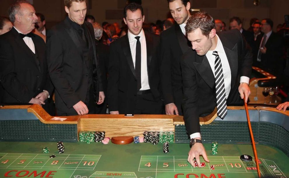 NY Rangers players play craps in New York City