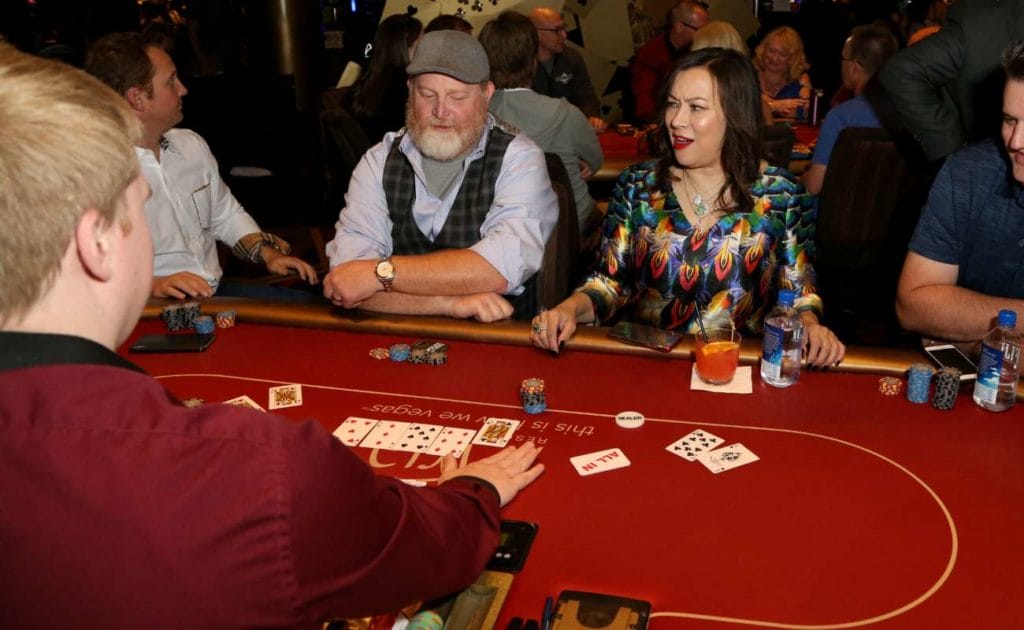 Actress Jennifer Tilly participates in CP celebrity charity poker event Aria Resort & Casino