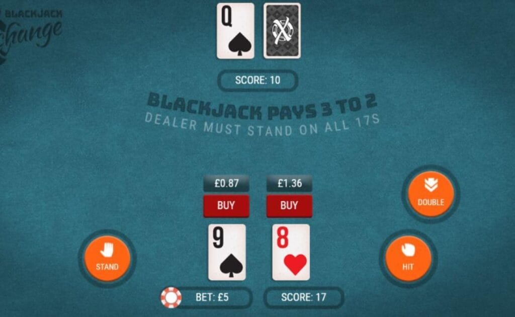 Blackjack Xchange online casino game