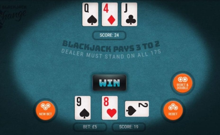 Blackjack Xchange online casino game 