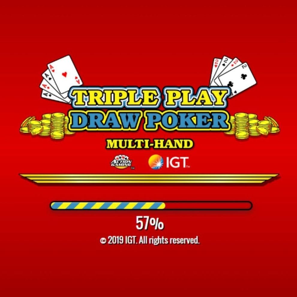 The Triple Play Draw Poker loading screen.