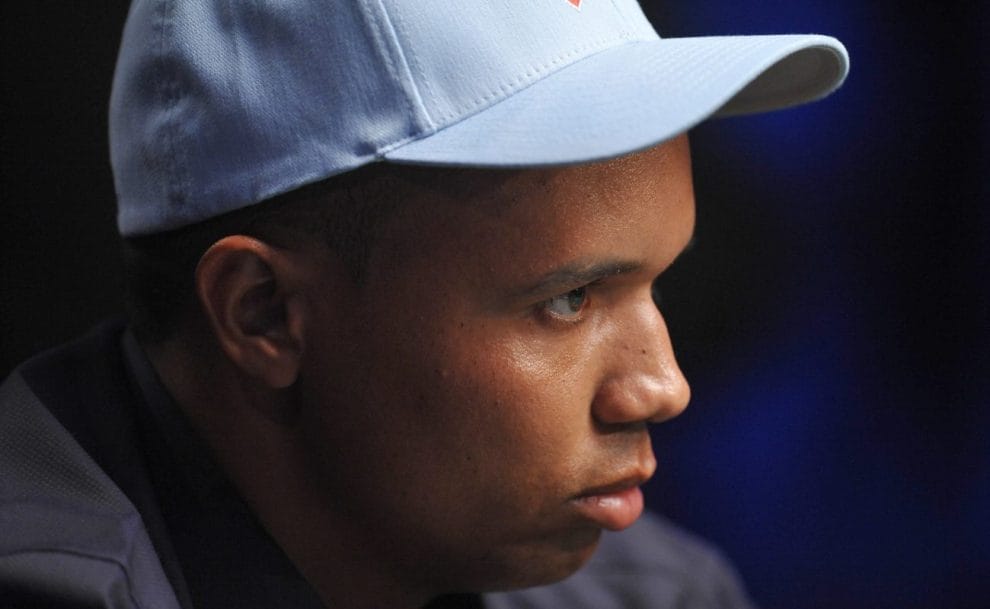 Professional poker player Phil Ivey at the final table at the 2009 World Series of Poker at the Rio Hotel in Las Vegas. Photo credit should read ROBYN BECK/AFP via Getty Images