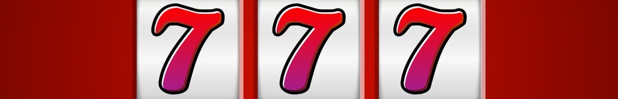 Lucky seven 777 slot machine against red background