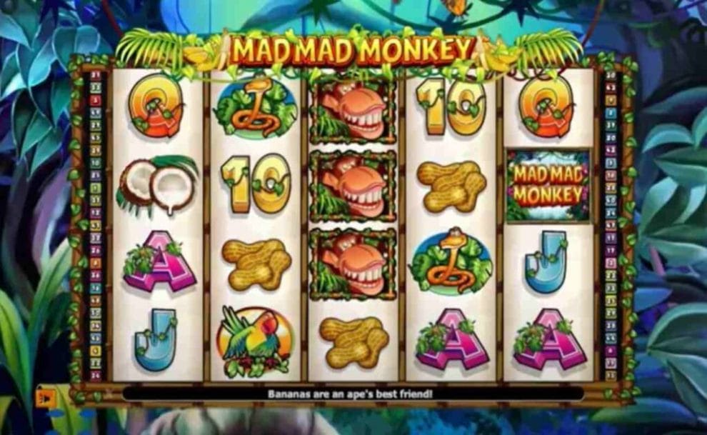 Mad Mad Monkey online slot logo.