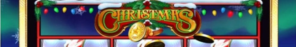 Christmas online slot logo by Everi.