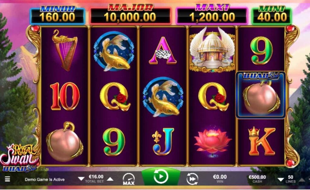 Royal Swan online casino slot game by Ainsworth.