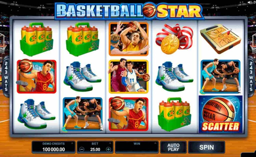 Basketball Star online slot game by Microgaming.