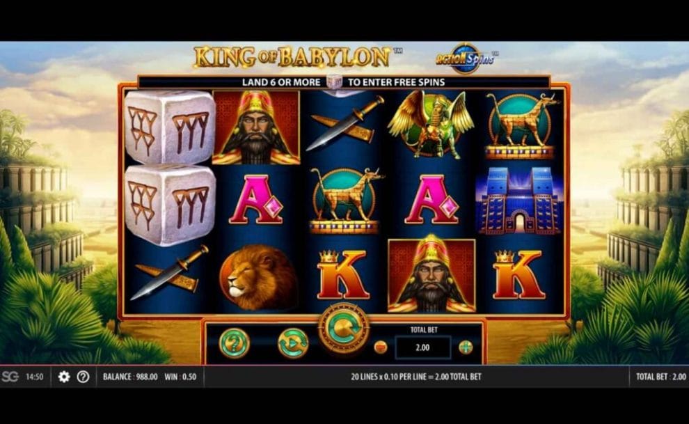 A screenshot of the King of Babylon demo.