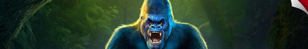 The iconic gorilla from Congo King online casino slot loading page.