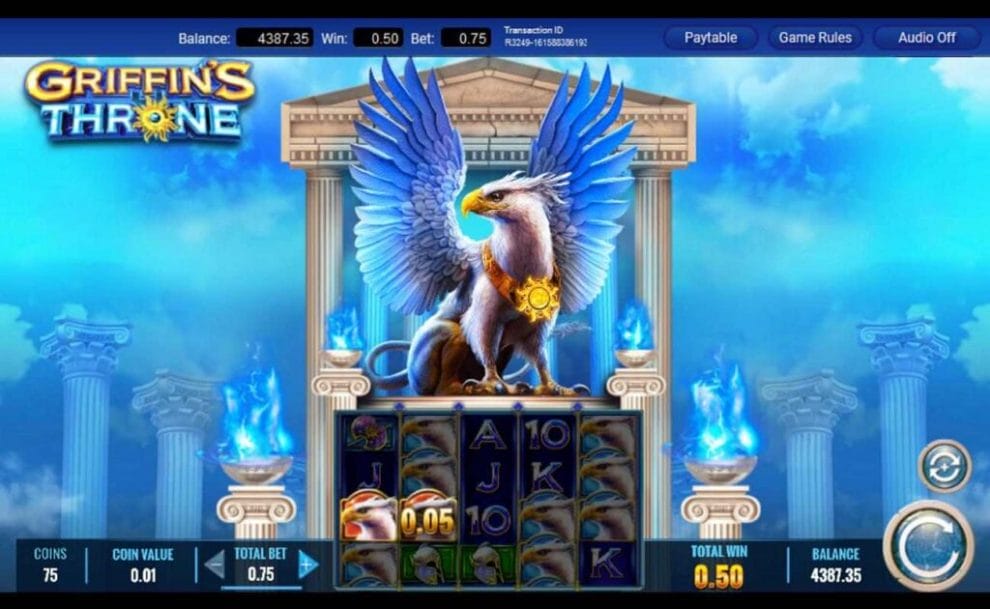 A screenshot of the gameplay of Griffin’s Throne.