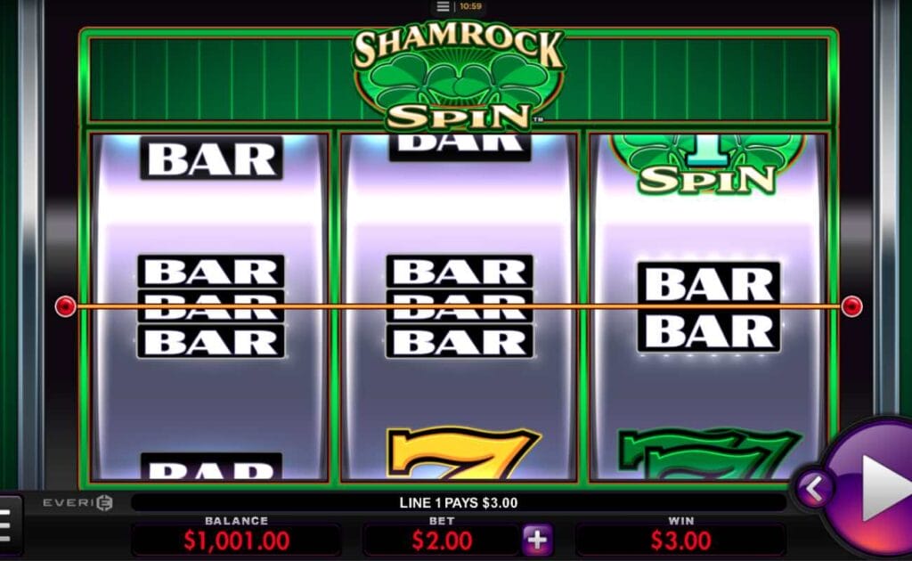 Shamrock Spin online slot casino game by Everi.