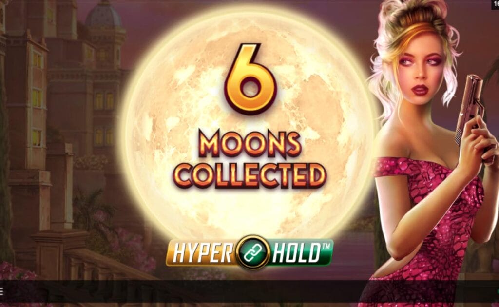 Assassin Moon online casino slot game, showing the HyperHold bonus game. 