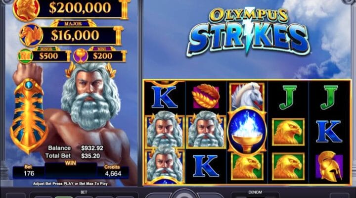Olympus Strikes online slot casino game.