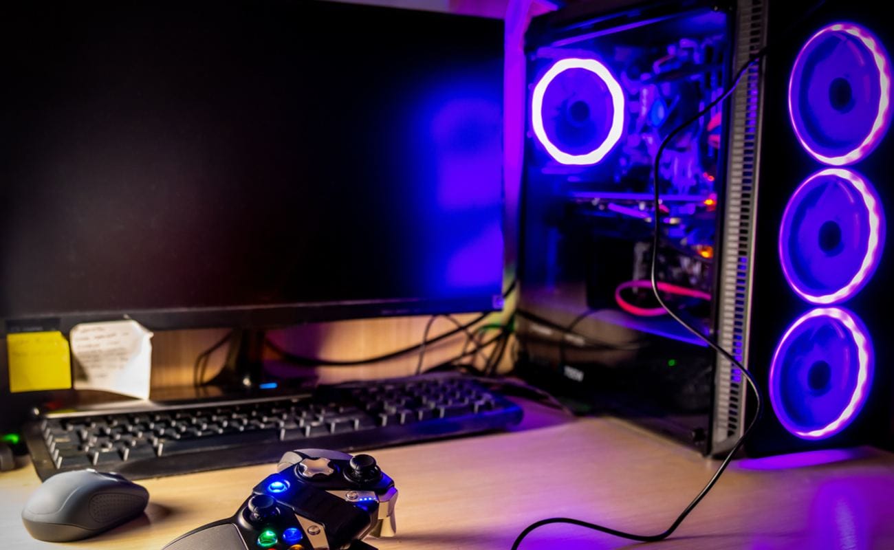 A gaming PC setup that could be used for streaming.