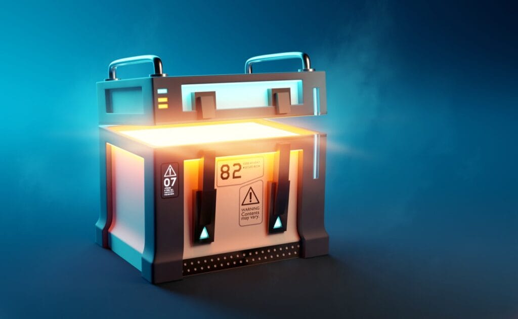 An example of a video game loot box.