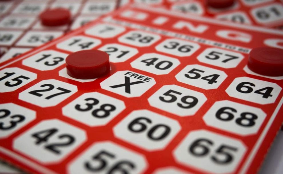 A bingo card with numbers on it.