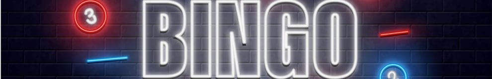 A neon ‘bingo’ sign on a black background.