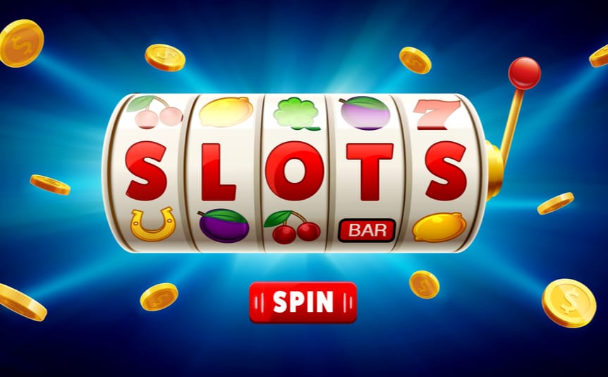 slot reel that displays the word SLOT against a blue background - Scifi themed slots