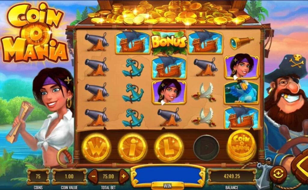 Coin O Mania online slot by IGT – game window showing the 5x4-reel format.