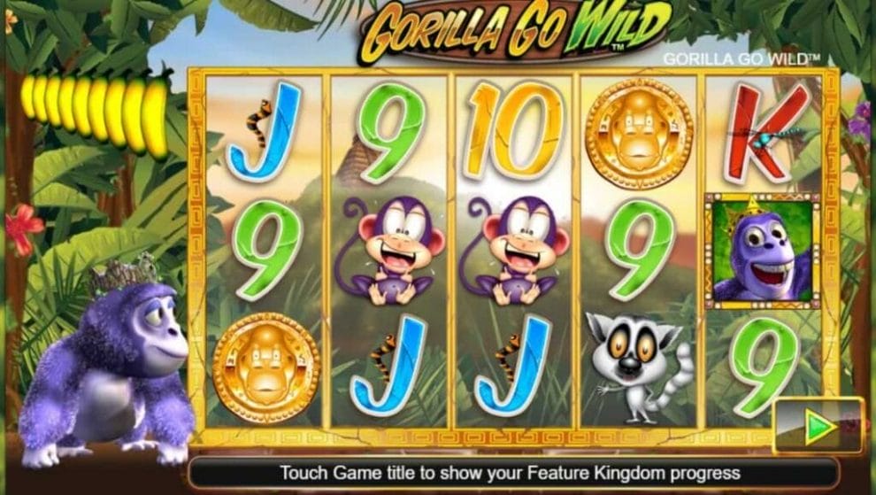 A screenshot of the Gorilla Go Wild game reel.