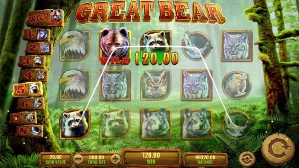 A screenshot of the Great Bear game reel.