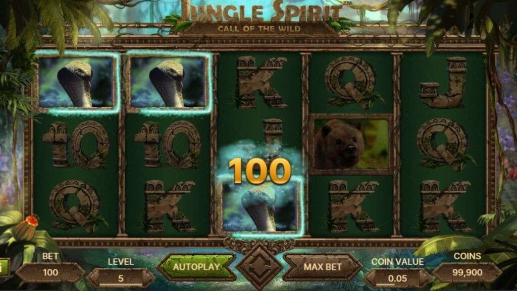 A screenshot of the Jungle Spirit: Call of the Wild game reel.