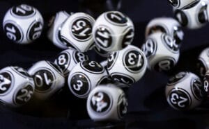 Black and white bingo balls.