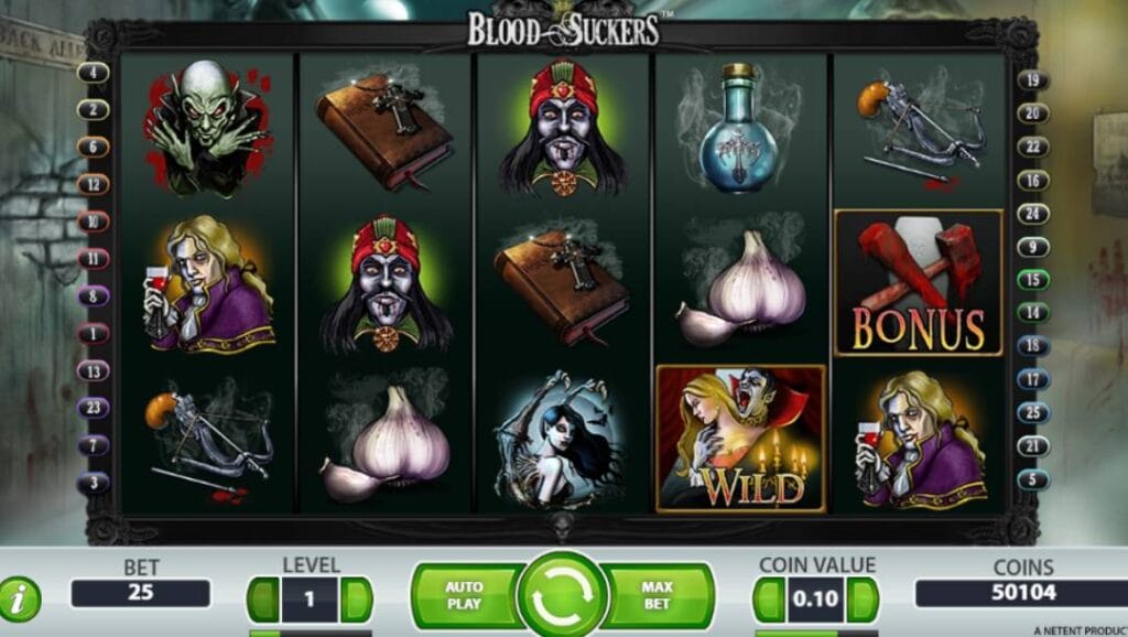Screenshot of the reels showing the Wild and Bonus Symbols.