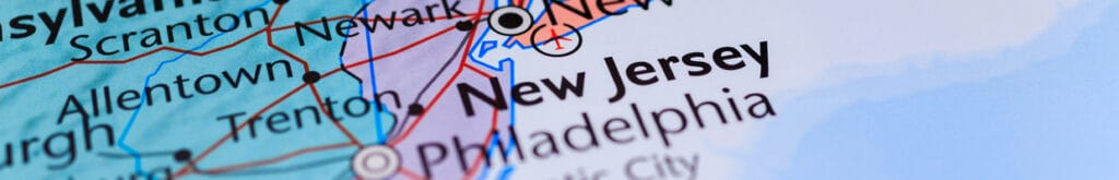 A map of New Jersey.