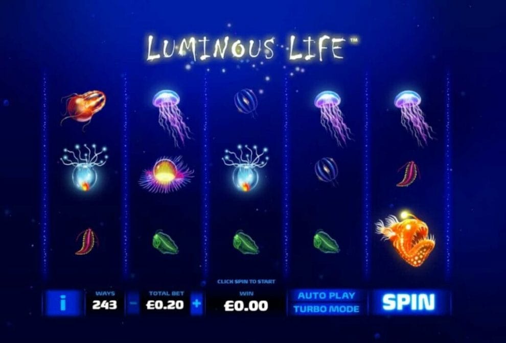  Luminous Life online slot play screen.