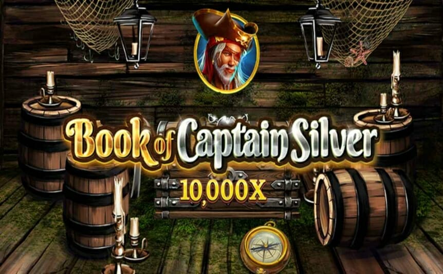 Book of Captain Silver online slot logo.