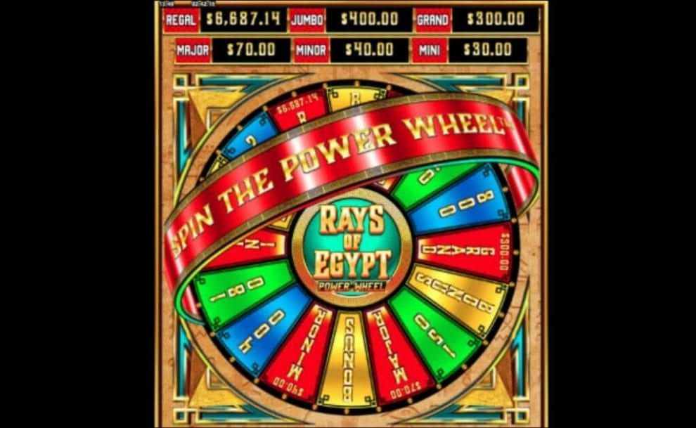 Rays of Egypt Power Reels online slot game screen.