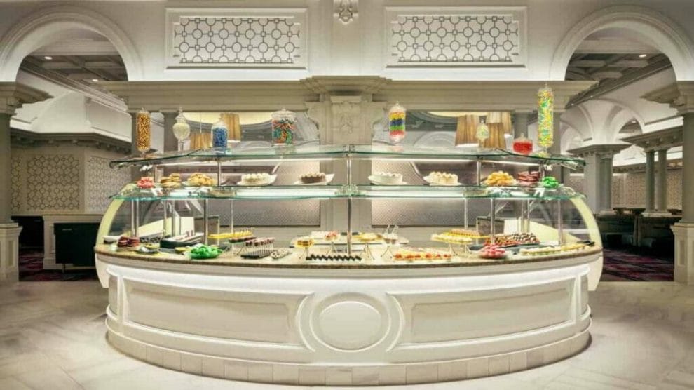 The Borgata Buffet dessert counter at Borgata Hotel, Casino & Spa.