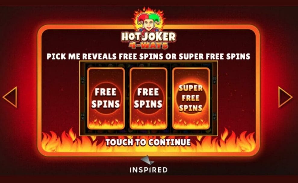 Hot Joker 4-Ways online slot feature screen.