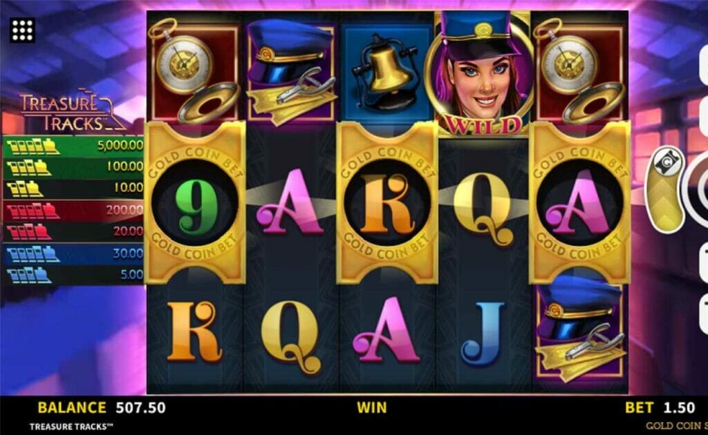 Treasure Tracks online slot game.