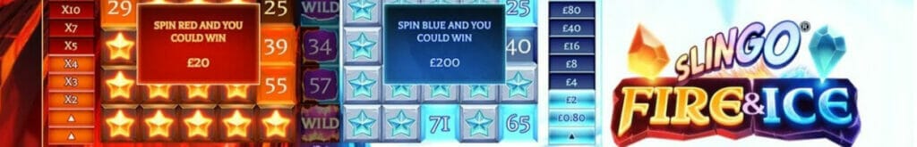 Slingo Fire & Ice online casino game.