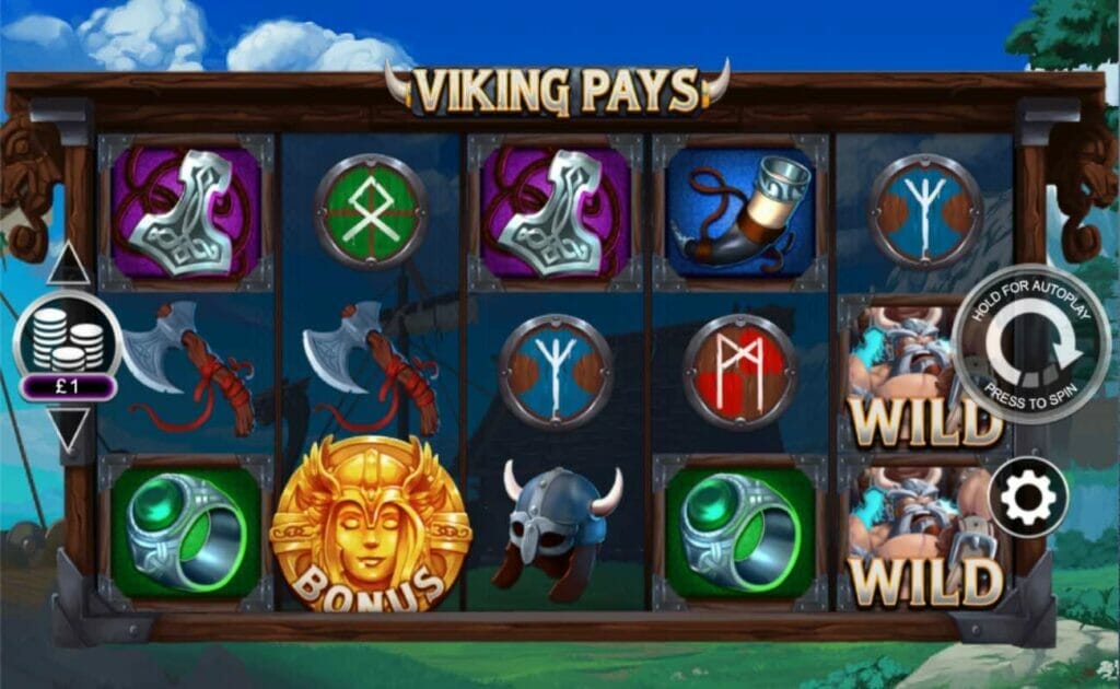 The gameplay screen of Viking Pays.