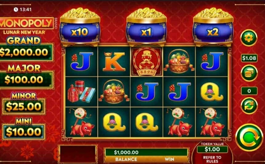Monopoly: Lunar New Year online slot game.